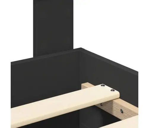 Gultas Rāmis Ar Atvilktni Melna 120 X 200 Cm Inženierijas Koks Vidaxl