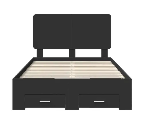 Lovos Rėmas Su Galvūgalio Juoda 120 X 190 Cm Apdirbta Mediena