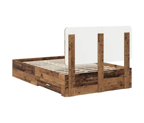 Gultas Rāmis Vecs Koks 120 X 190 Cm Inženierijas Koks Vidaxl