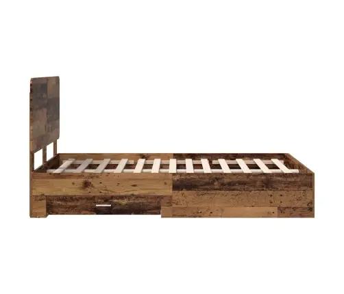 Gultas Rāmis Vecs Koks 120 X 190 Cm Inženierijas Koks Vidaxl