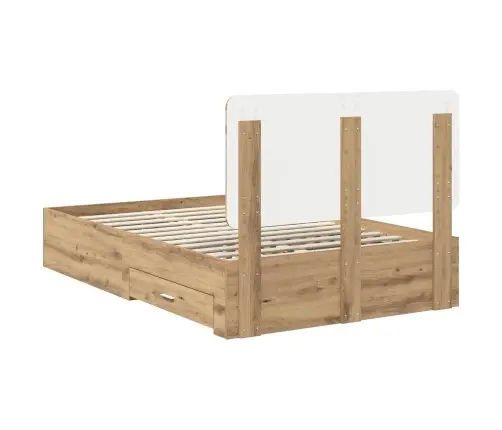 Gultas Rāmis Artisānā Ozols 120 X 190 Cm Inženierijas Koks Vidaxl