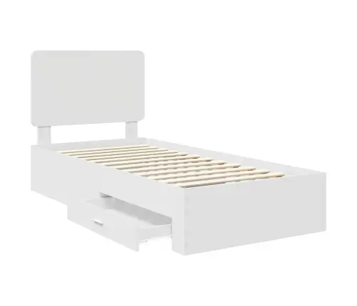 Gultas Rāmis Ar Atvilktni Balts 100 X 200 Cm Inženierijas Koks Vidaxl