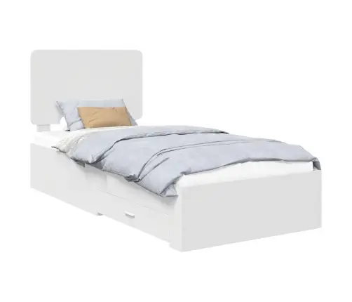 Gultas Rāmis Ar Atvilktni Balts 100 X 200 Cm Inženierijas Koks Vidaxl