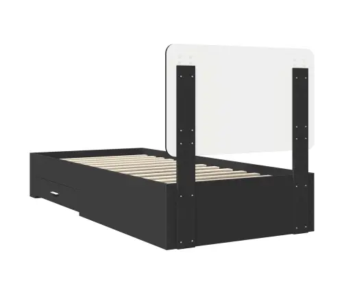 Gultas Rāmis Ar Atvilktni Melna 100 X 200 Cm Inženierijas Koks Vidaxl