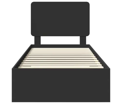 Gultas Rāmis Ar Atvilktni Melna 100 X 200 Cm Inženierijas Koks Vidaxl