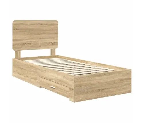 Gultas Rāmis Sonoma Ozols 90 X 200 Cm Inženierijas Koks Vidaxl