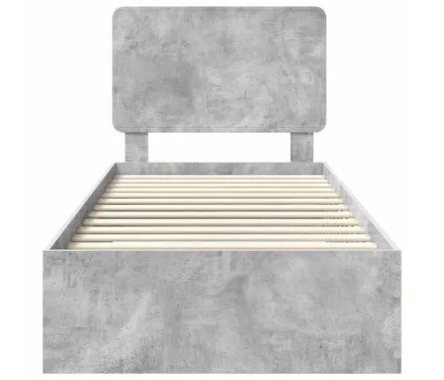 Voodi Raam Peaga Sahtliga Betoonhall 90 X 200 Cm Tehispuit