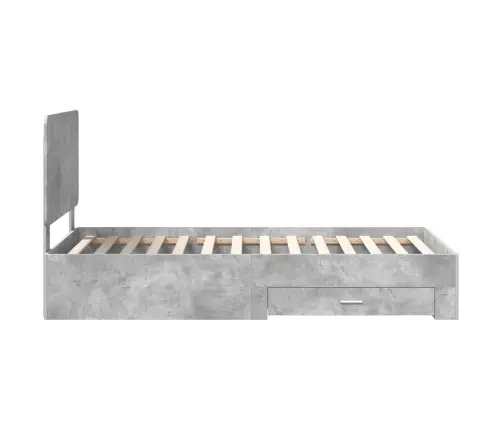 Voodi Raam Peaga Sahtliga Betoonhall 90 X 200 Cm Tehispuit