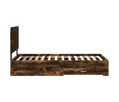 Gultas Rāmis Dūmaka Ozols 90 X 200 Cm Inženierijas Koks Vidaxl