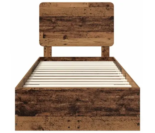 Gultas Rāmis Vecs Koks 90 X 200 Cm Inženierijas Koks Vidaxl