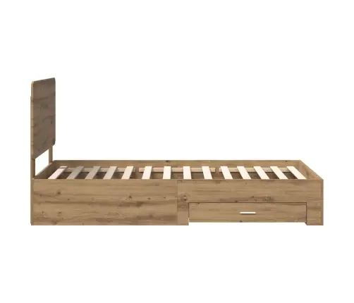 Gultas Rāmis Artisānā Ozols 90 X 200 Cm Inženierijas Koks Vidaxl