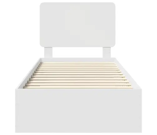 Lovos Rėmas Su Galvūgalio Balta 90 X 190 Cm Apdirbta Mediena