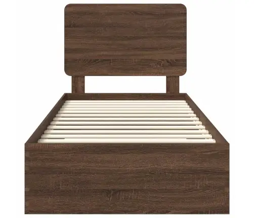 Gultas Rāmis Brūns Ozols 90 X 190 Cm Inženierijas Koks Vidaxl