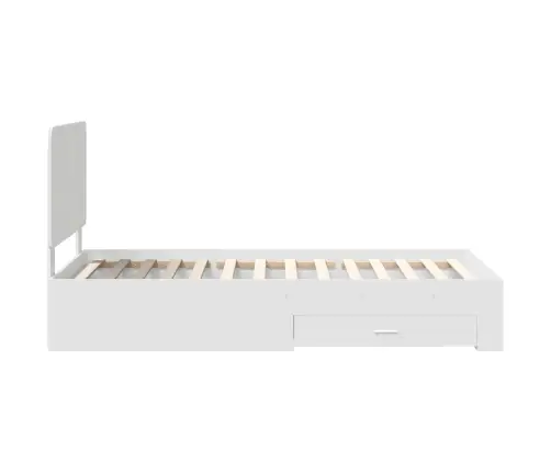 Gultas Rāmis Ar Atvilktni Balts 75 X 190 Cm Inženierijas Koks Vidaxl
