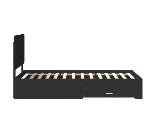 Voodi Raam Peaga Sahtliga Must 75 X 190 Cm Tehispuit