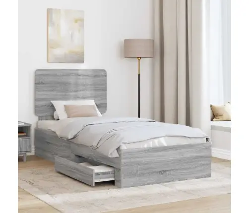 Voodi Raam Peaga Sahtliga Hall Sonoma 75 X 190 Cm Tehispuit