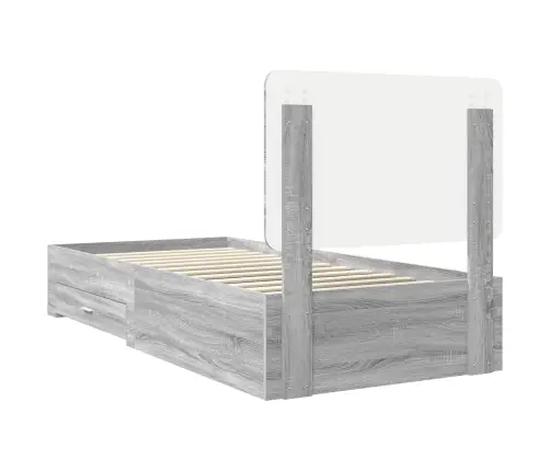 Voodi Raam Peaga Sahtliga Hall Sonoma 75 X 190 Cm Tehispuit