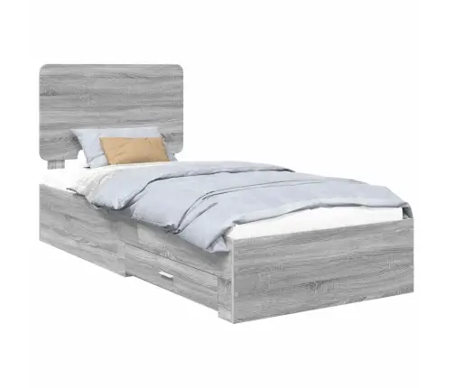 Voodi Raam Peaga Sahtliga Hall Sonoma 75 X 190 Cm Tehispuit