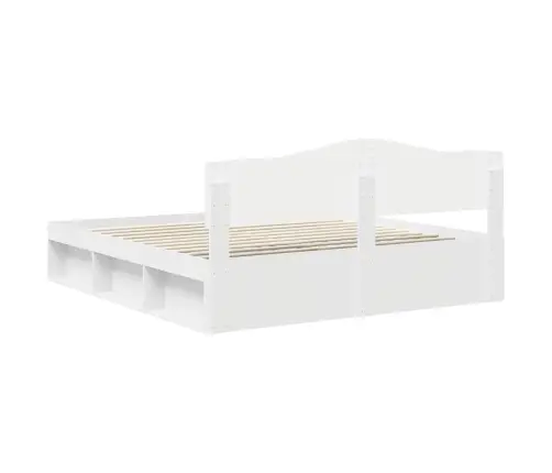 Lovos Rėmas Balta 200 X 200 Cm Kietos Pušies Mediena