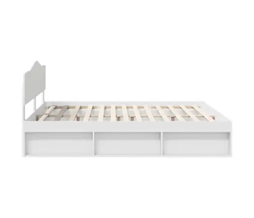 Lovos Rėmas Balta 200 X 200 Cm Kietos Pušies Mediena