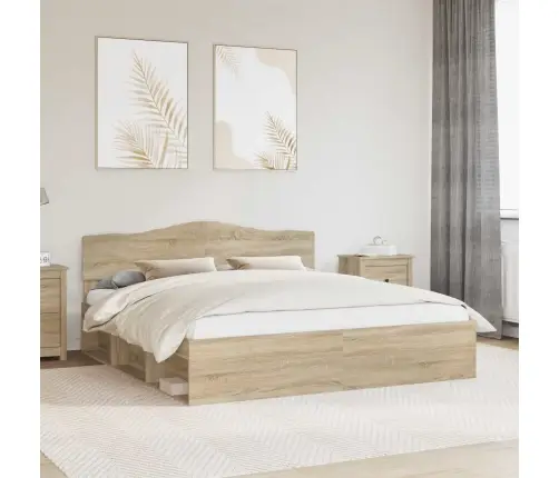 Gultas Rāmis Sonoma 200 X 200 Cm Ciets Priedes Koks Vidaxl