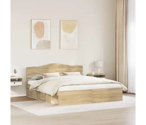 Gultas Rāmis Sonoma 200 X 200 Cm Ciets Priedes Koks Vidaxl