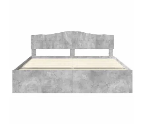 Gultas Rāmis Betons 180 X 200 Cm Ciets Priedes Koks Vidaxl