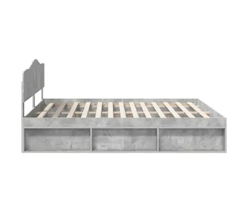 Gultas Rāmis Betons 180 X 200 Cm Ciets Priedes Koks Vidaxl