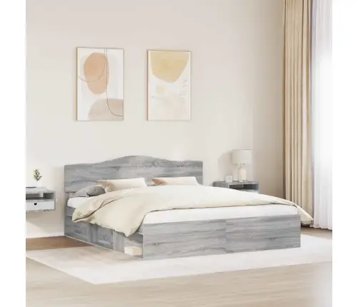 Lovos Rėmas Pilkas Sonoma 180 X 200 Cm Kietos Pušies Mediena
