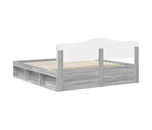 Lovos Rėmas Pilkas Sonoma 180 X 200 Cm Kietos Pušies Mediena