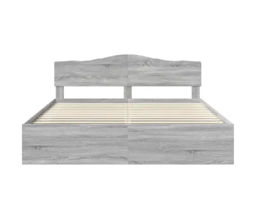 Lovos Rėmas Pilkas Sonoma 180 X 200 Cm Kietos Pušies Mediena