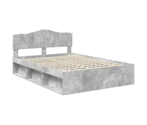 Gultas Rāmis Betons 160 X 200 Cm Ciets Priedes Koks Vidaxl