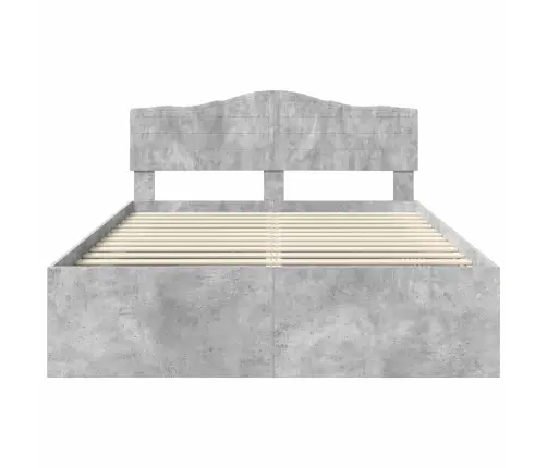 Gultas Rāmis Betons 160 X 200 Cm Ciets Priedes Koks Vidaxl