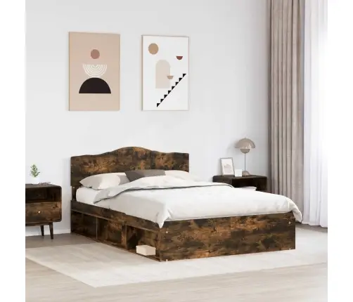 Lovos Rėmas Rūkyta Ąžuolas 140 X 200 Cm Kietos Pušies Mediena