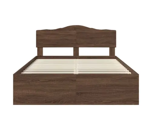 Voodi Raam Peaga Pruun Tamme 140 X 200 Cm Tahke Mänd