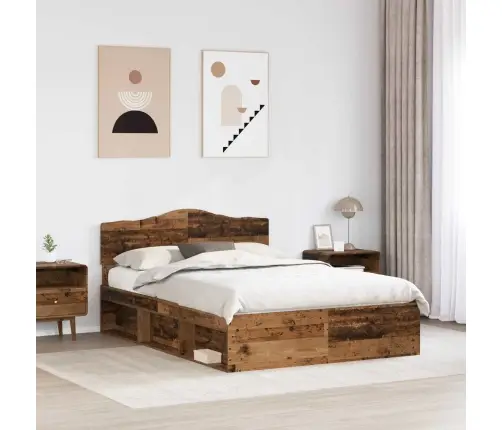 Gultas Rāmis Vecs Koks 140 X 200 Cm Ciets Priedes Koks Vidaxl