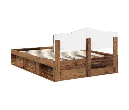 Gultas Rāmis Vecs Koks 140 X 200 Cm Ciets Priedes Koks Vidaxl