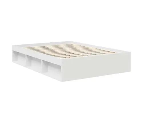 Gultas Rāmis Balts 140 X 190 Cm Ciets Priedes Koks Vidaxl