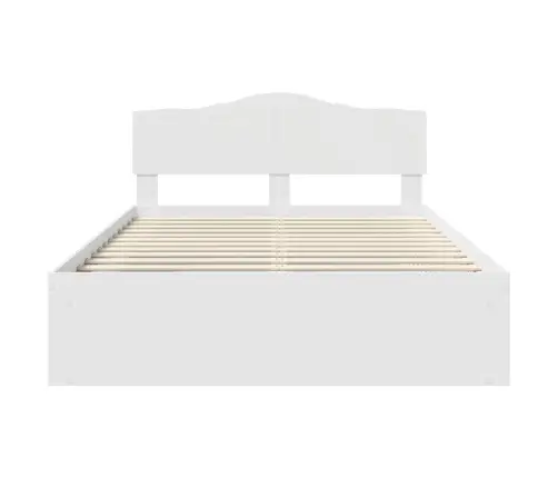 Gultas Rāmis Balts 140 X 190 Cm Ciets Priedes Koks Vidaxl