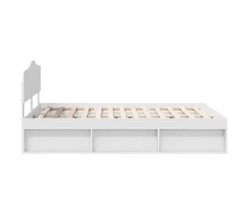 Gultas Rāmis Balts 140 X 190 Cm Ciets Priedes Koks Vidaxl