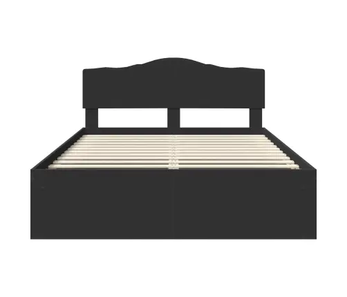 Gultas Rāmis Melna 140 X 190 Cm Ciets Priedes Koks Vidaxl