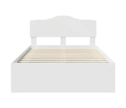 Gultas Rāmis Balts 135 X 190 Cm Ciets Priedes Koks Vidaxl