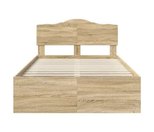 Gultas Rāmis Sonoma Ozols 135 X 190 Cm Ciets Priedes Koks Vidaxl