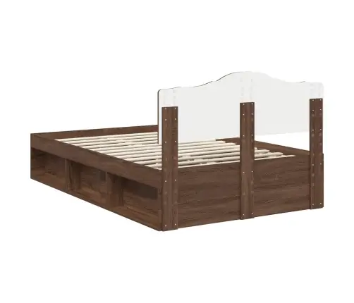 Lovos Rėmas Rudas Ąžuolas 120 X 200 Cm Kietos Pušies Mediena