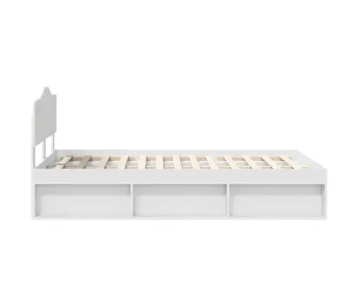 Gultas Rāmis Balts 120 X 190 Cm Ciets Priedes Koks Vidaxl