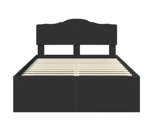 Gultas Rāmis Melna 120 X 190 Cm Ciets Priedes Koks Vidaxl