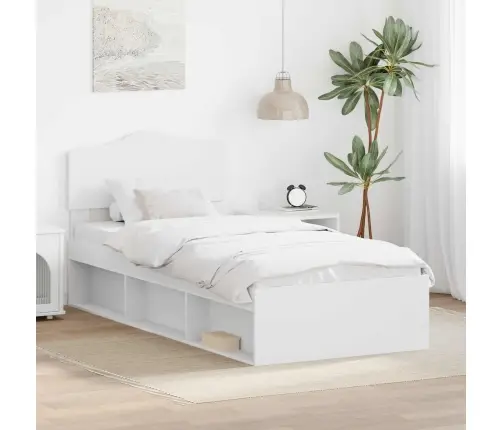 Gultas Rāmis Balts 100 X 200 Cm Ciets Priedes Koks Vidaxl