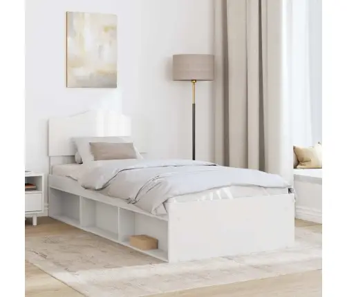 Gultas Rāmis Balts 100 X 200 Cm Ciets Priedes Koks Vidaxl