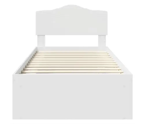 Gultas Rāmis Balts 90 X 200 Cm Ciets Priedes Koks Vidaxl