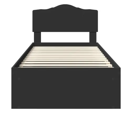 Gultas Rāmis Melna 90 X 200 Cm Ciets Priedes Koks Vidaxl